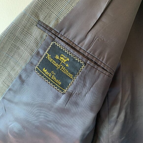 Vintage Norman Hilton Double Breasted Blazer Peak Lapel Wool Windowpane USA made - Picture 8 of 10